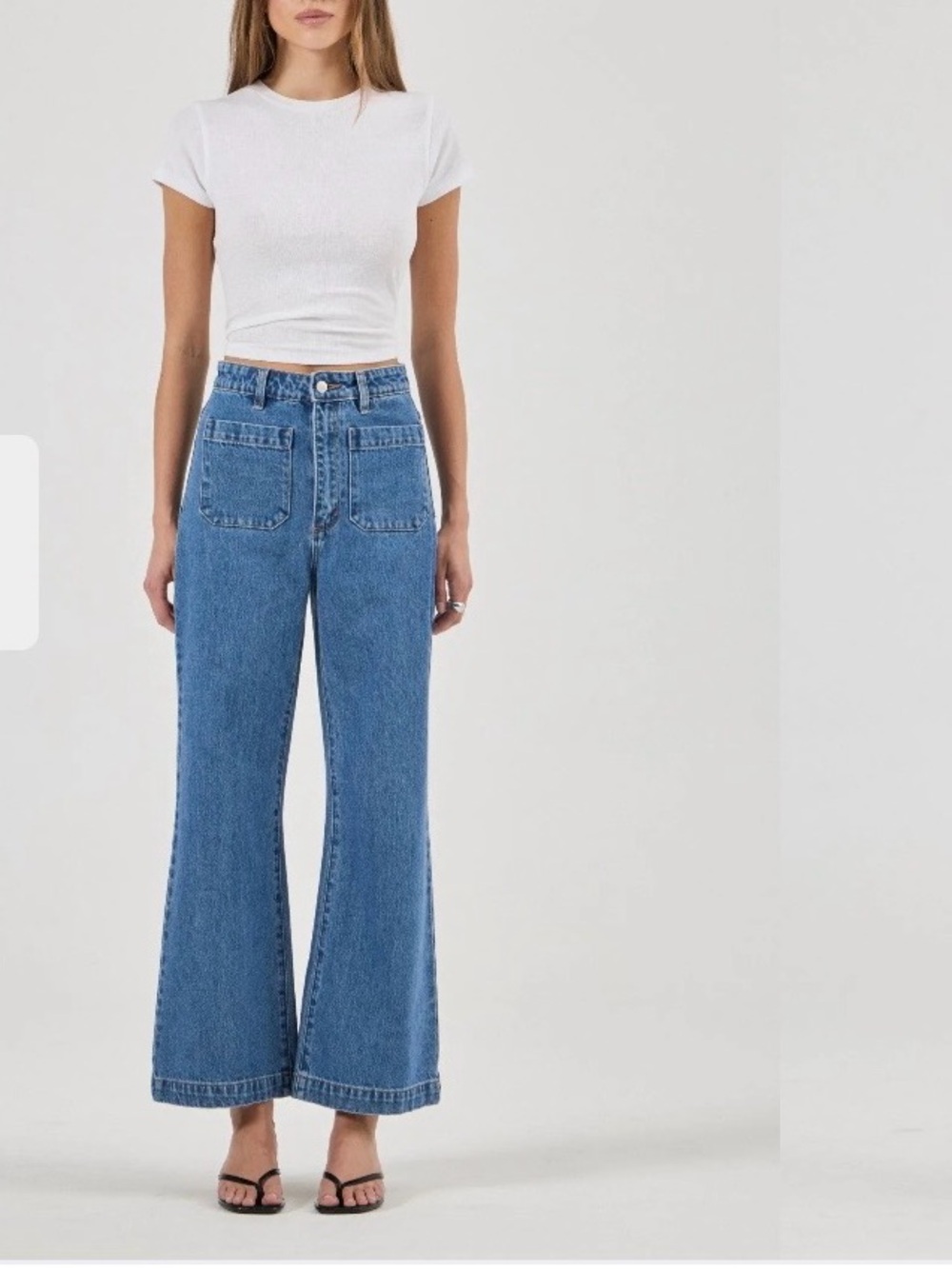 Rollas high rise wide leg denim jeans size 30